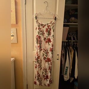 Reformation White And Red Midi Dress Sz 4